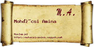 Mohácsi Amina névjegykártya